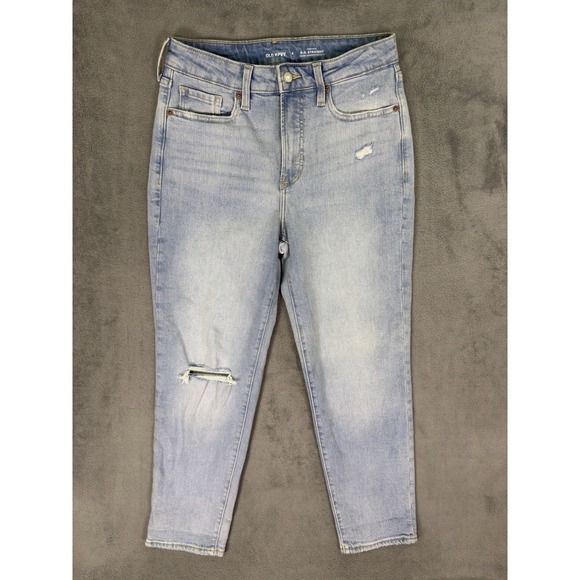 Old Navy Denim - Old Navy Jeans Womens 6 Blue High Rise O.G. Straight Stretch Distressed